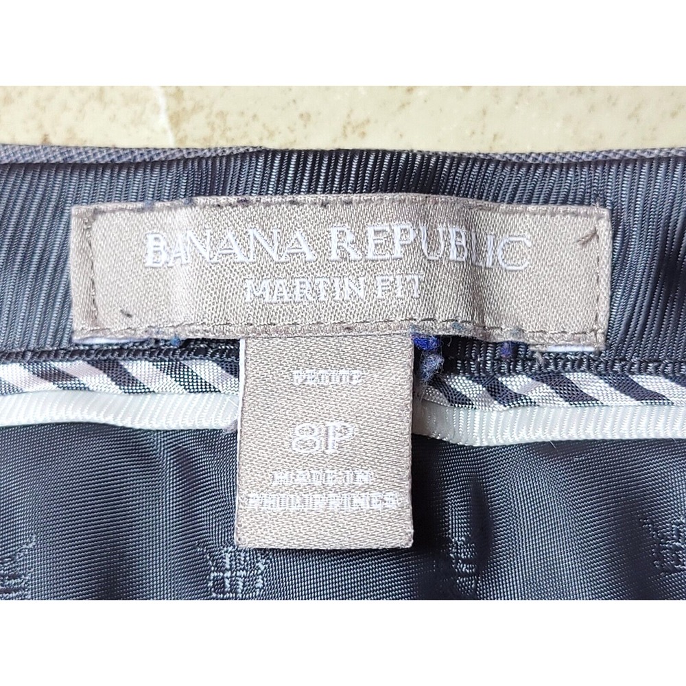 Banana Republic Gray Martin Fit Wool Lined Straight Leg Trouser Petite 8 - Picture 3 of 10